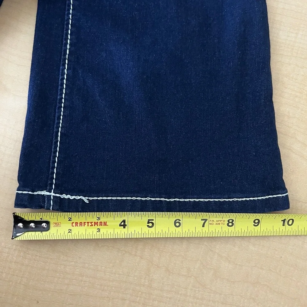 Angel Womens Stretch Jeans Sz 7/26 Navy Blue Embellished/Rhinestone Boot Cut NWT